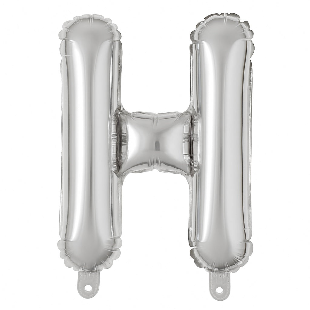 Balon folie litera H argintiu 35 cm, decor petreceri si aniversari, 1 buc