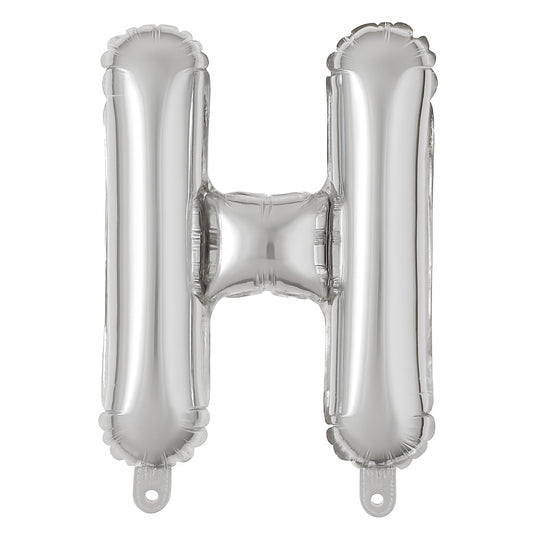 Balon folie litera H argintiu 35 cm, decor petreceri si aniversari, 1 buc
