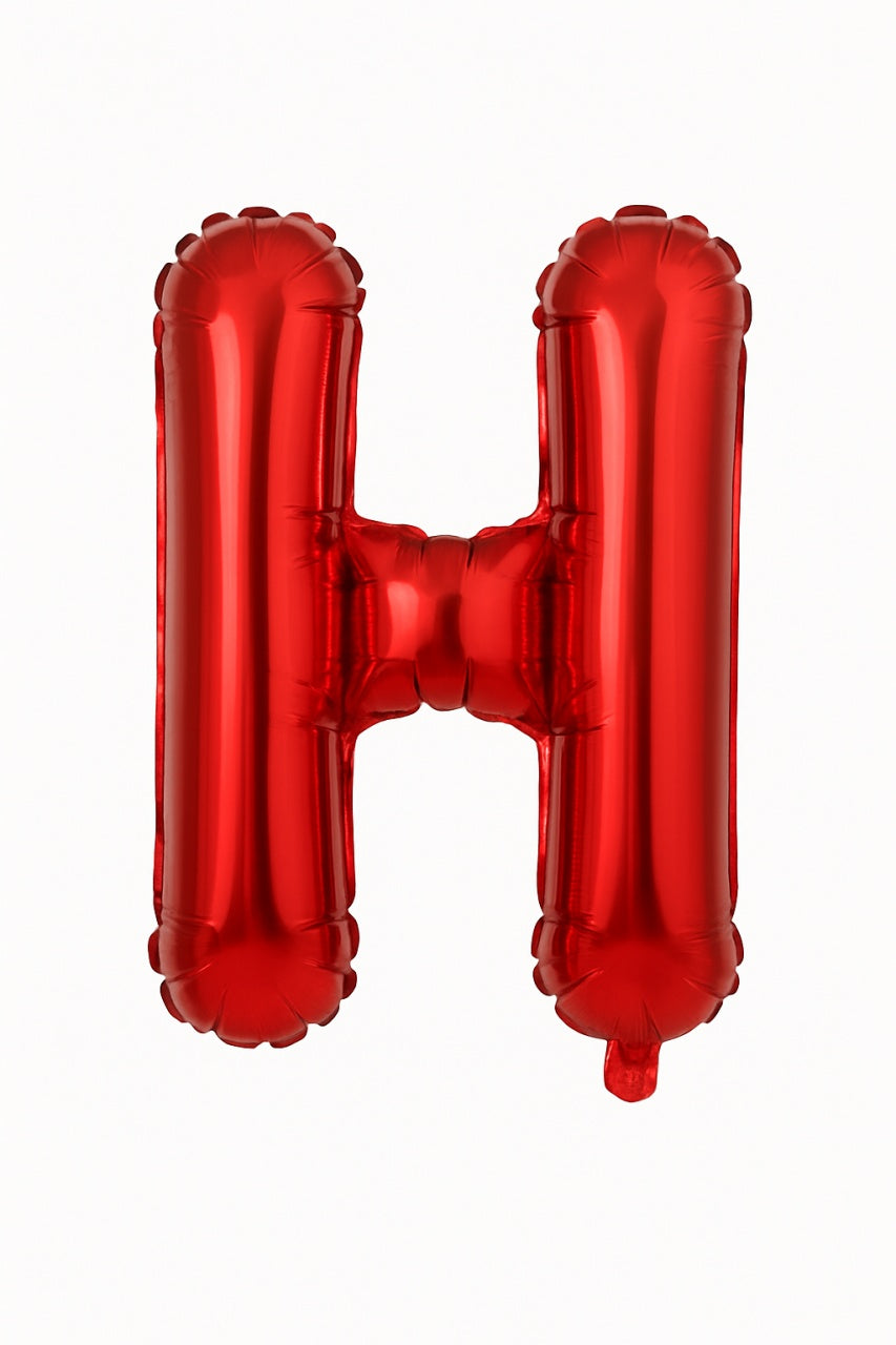 Balon folie litera H rosu 35 cm, decor aniversari si petreceri, 1 buc