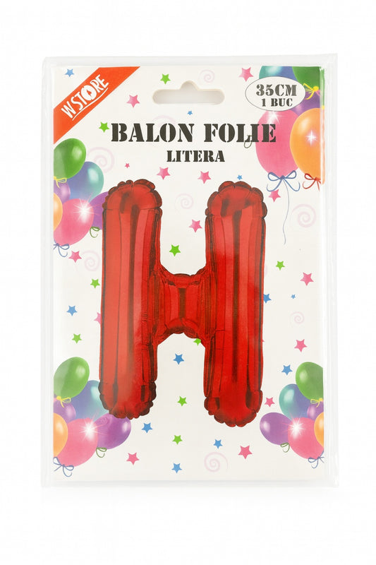 Balon folie litera H rosu 35 cm, decor aniversari si petreceri, 1 buc
