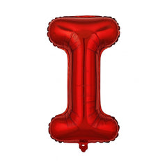 Balon folie litera I rosu 35 cm, decor aniversari si petreceri, 1 buc