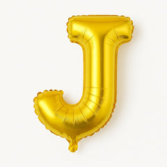 Balon folie litera J auriu, 35 cm, decor petreceri si aniversari, 1 buc