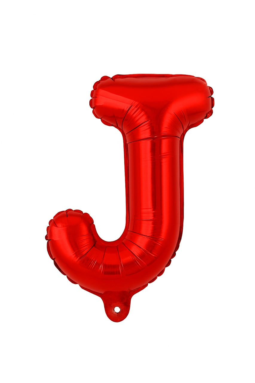 Balon folie litera J rosu, 35 cm, decor aniversari si petreceri, 1 buc