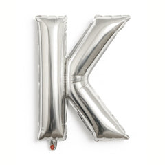 Balon folie litera K argintiu, 35 cm, decor aniversari si petreceri, 1 buc
