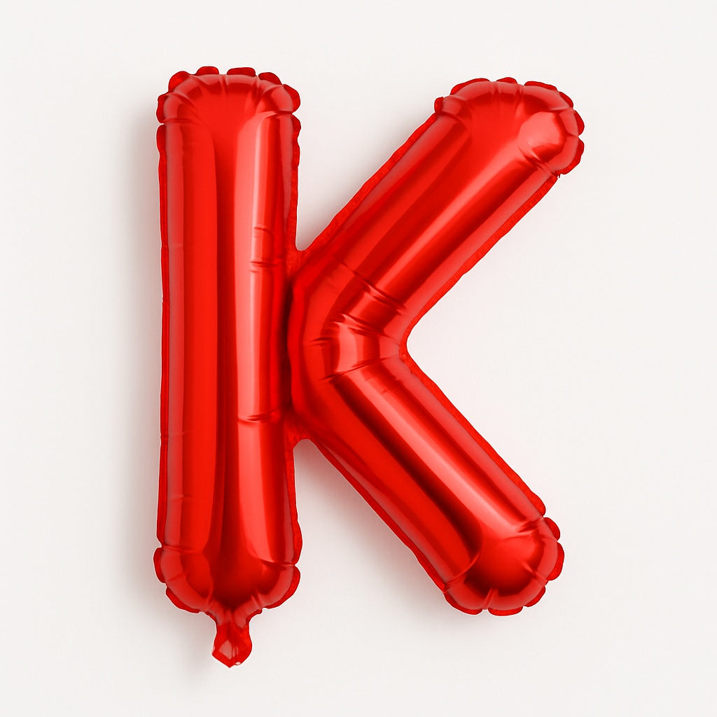 Balon folie litera K rosu, 35 cm, decor aniversari si petreceri, 1 buc