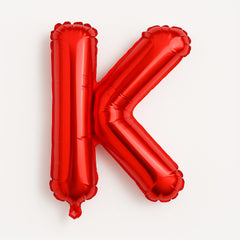 Balon folie litera K rosu, 35 cm, decor aniversari si petreceri, 1 buc