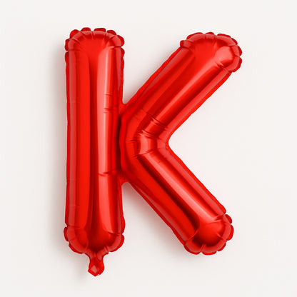 Balon folie litera K rosu, 35 cm, decor aniversari si petreceri, 1 buc