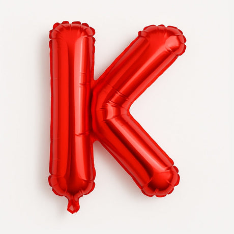 Balon folie litera K rosu, 35 cm, decor aniversari si petreceri, 1 buc