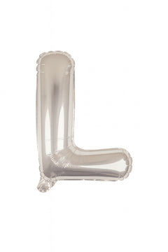 Balon folie litera L argintiu, 35 cm, decor aniversari si petreceri, 1 buc