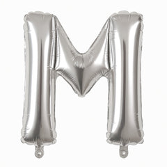Balon folie litera M argintiu, 35 cm, decor aniversari si petreceri, 1 buc