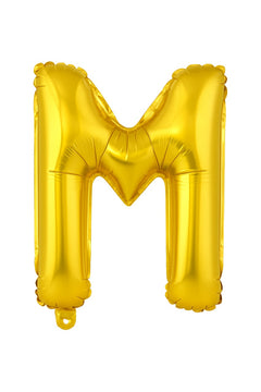 Balon folie litera M auriu 35 cm, decor aniversari si petreceri, 1 buc
