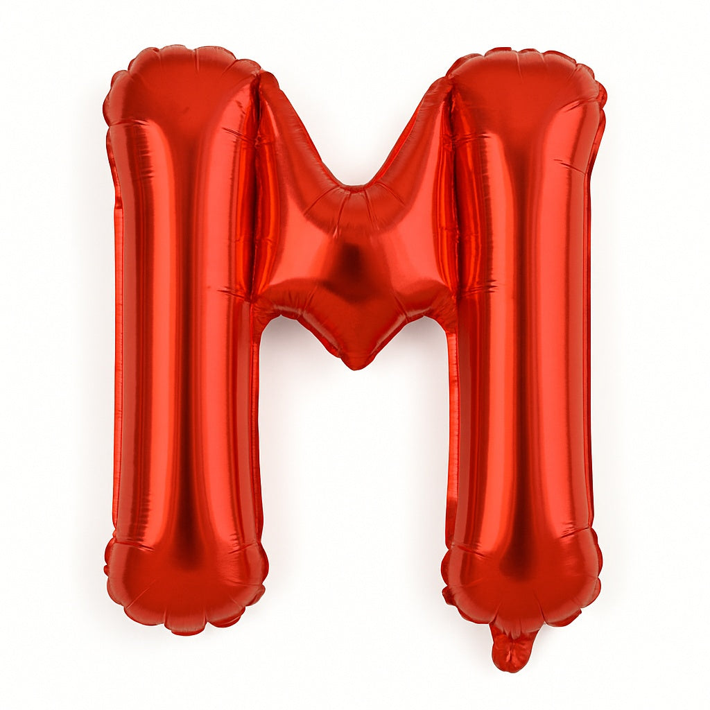 Balon folie litera M rosu, 35 cm, decor petreceri si aniversari, 1 buc
