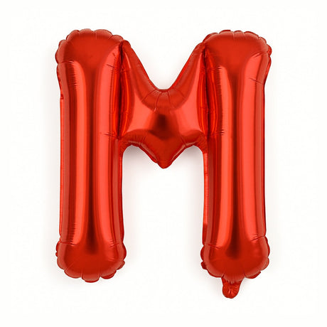 Balon folie litera M rosu, 35 cm, decor petreceri si aniversari, 1 buc