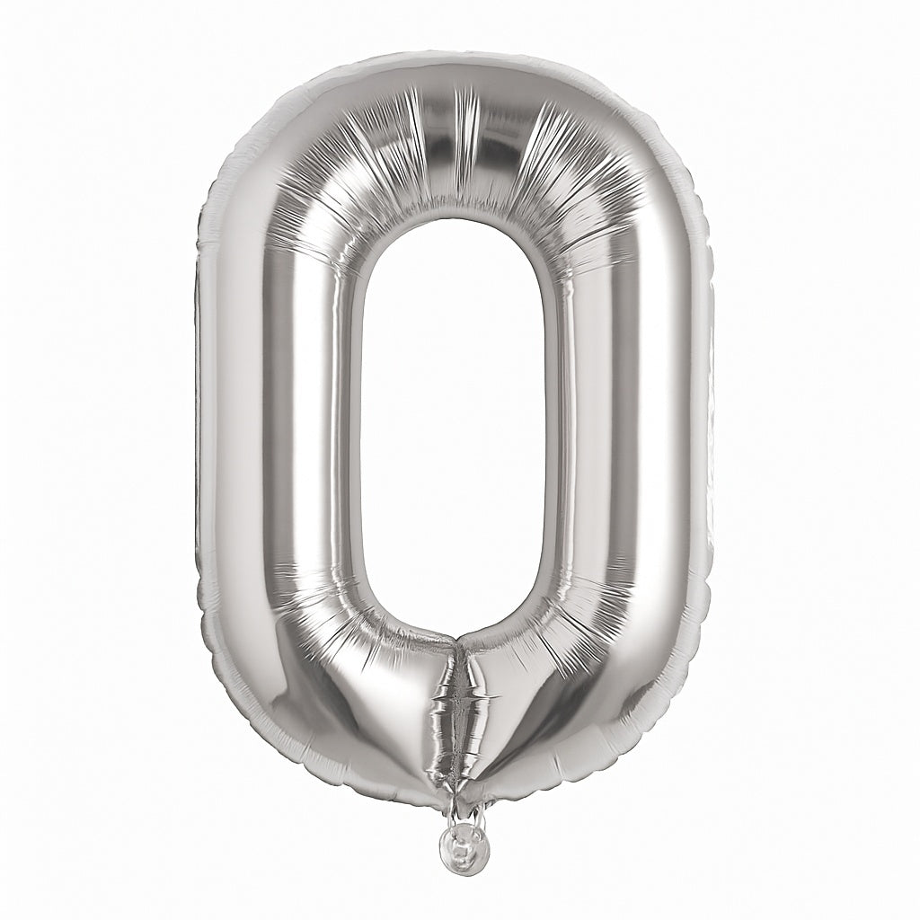 Balon folie litera O argintiu, 35 cm, decor petreceri si aniversari, 1 buc