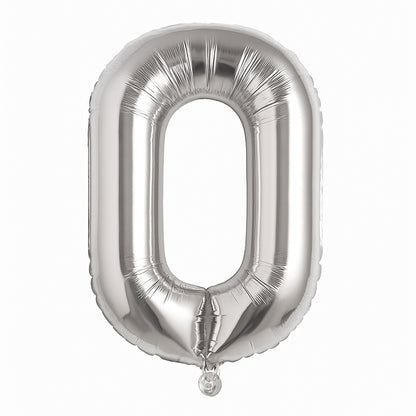 Balon folie litera O argintiu, 35 cm, decor petreceri si aniversari, 1 buc