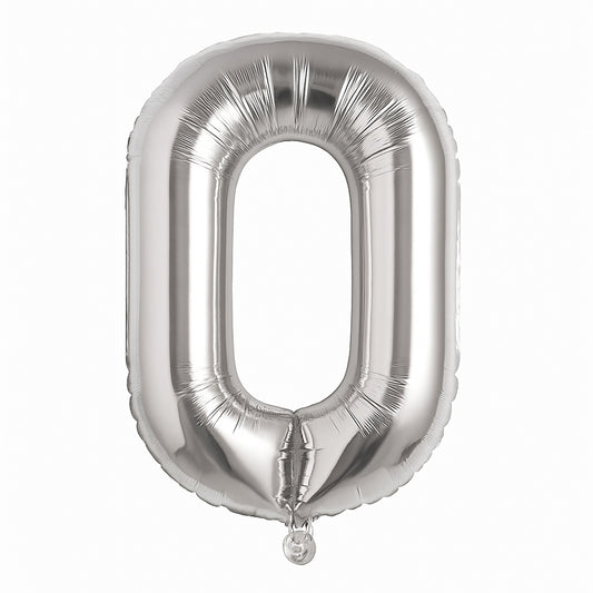Balon folie litera O argintiu, 35 cm, decor petreceri si aniversari, 1 buc