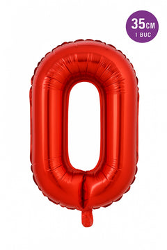 Balon folie litera O rosu, 35 cm, decor petreceri si aniversari, 1 buc