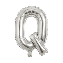 Balon folie litera Q argintiu, 35 cm, decor petreceri si aniversari, 1 buc