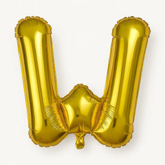 Balon folie litera W auriu, 35 cm, decor aniversar si petreceri, 1 buc