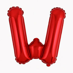 Balon folie litera W rosu, 35 cm, decor aniversar si petreceri, 1 buc