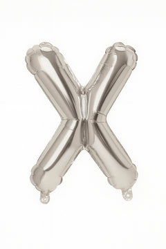 Balon folie litera X argintiu, 35 cm, decor petreceri si aniversari, 1 buc