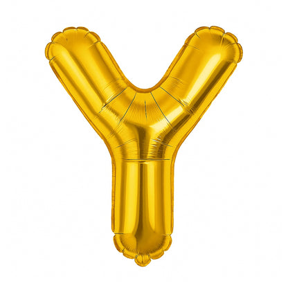Balon folie litera Y auriu, 35 cm, decor aniversari si petreceri, 1 buc