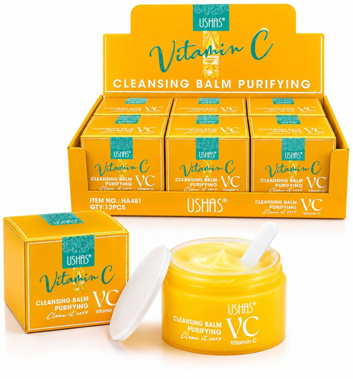 Balsam Demachiant cu Vitamina C Ushas Cleansing Balm Purifying – Curățare Profundă