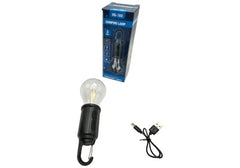 Bec portabil LED 3W cu incarcare rapida USB Type-C , autonomie 24h, 220V, soclu E27, lumina calda, clasa A, plastic durabil,