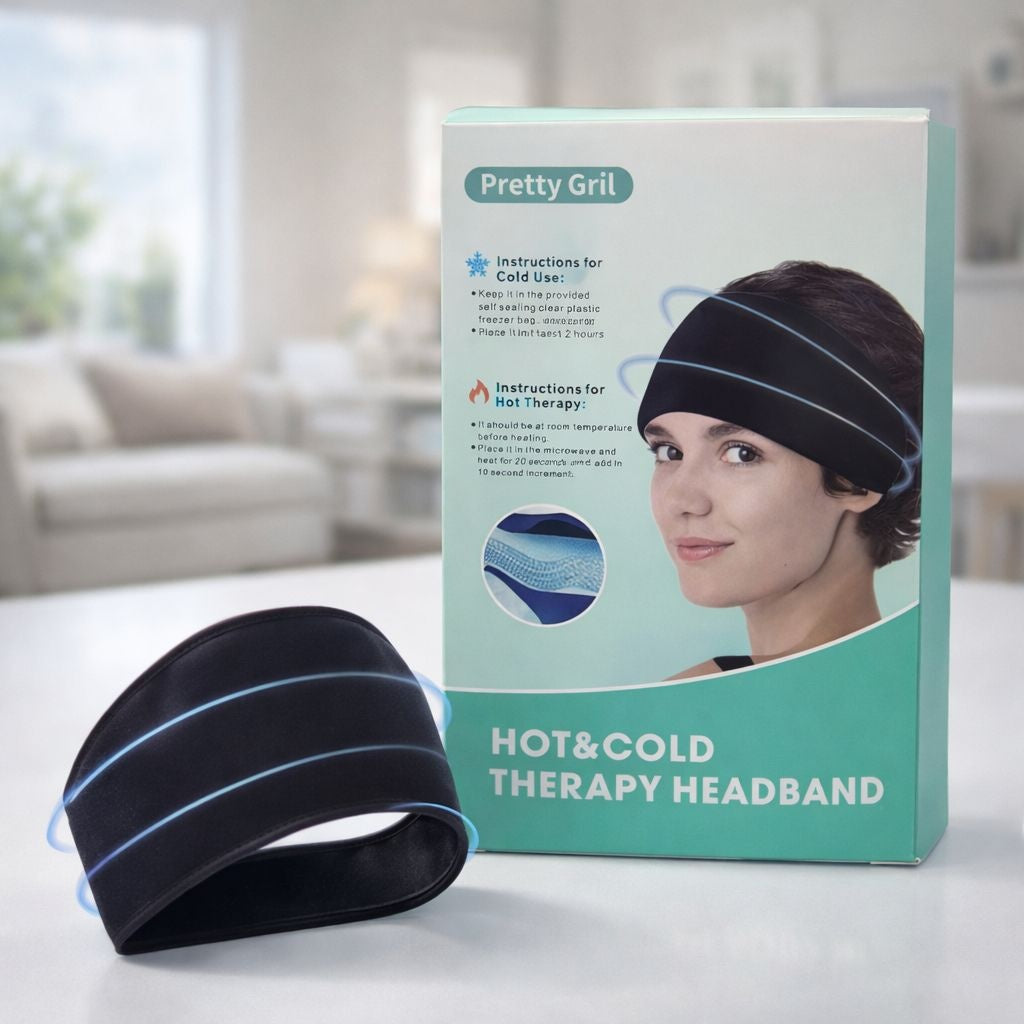 Bentiță Terapeutică cu Terapie Caldă & Rece Pretty Girl, Negru, Material Textil