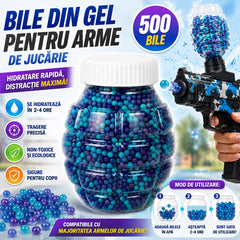 Bile de Gel pentru Arme de Jucărie, 500 Bucăți, în Recipient, Culoare Aleatorie, Rezerve Hidrogel