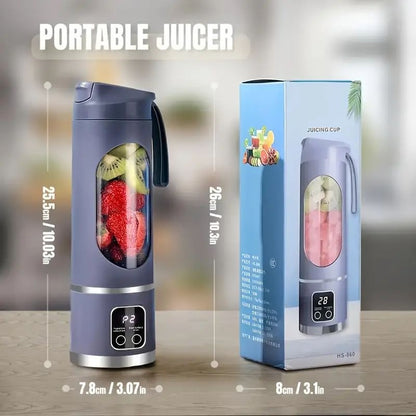 Blender portabil electric 450ml pentru smoothie si shake, reincarcabil USB Type-C, mov