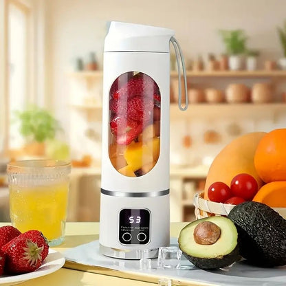Blender portabil electric 450ml pentru smoothie si shake, reincarcabil USB Type-C, alb