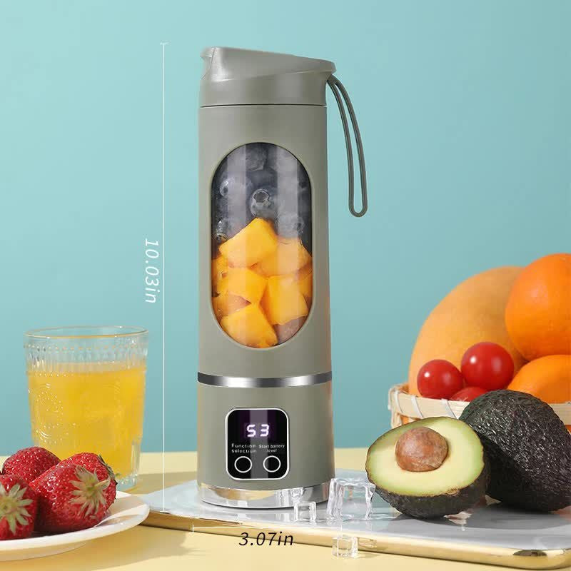 Blender portabil electric 450ml pentru smoothie si shake, reincarcabil USB Type-C, verde