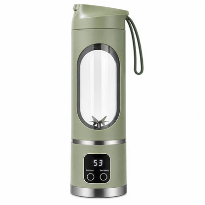 Blender portabil electric 450ml pentru smoothie si shake, reincarcabil USB Type-C, verde