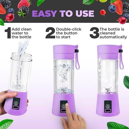 Blender portabil electric pentru smoothie si sucuri, reincarcabil USB 2000mAh, mov