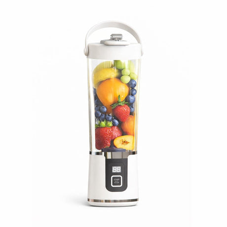 Blender portabil electric pentru sucuri, plastic, culoare Alb