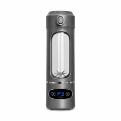 Blender portabil USB pentru smoothie, 12 lame inox, afisaj digital, gri