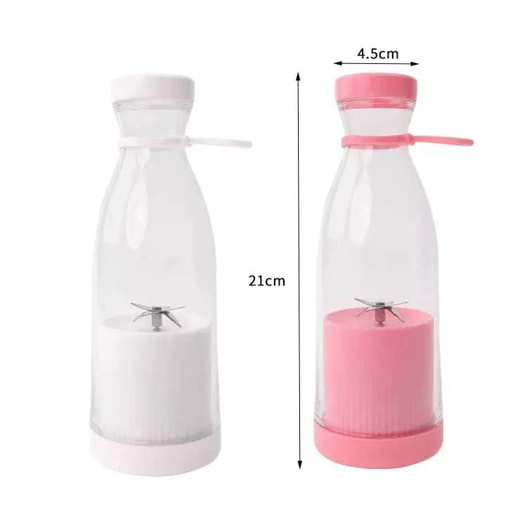 Blender portabil USB pentru smoothie si sucuri, mini mixer reincarcabil 420 ml roz