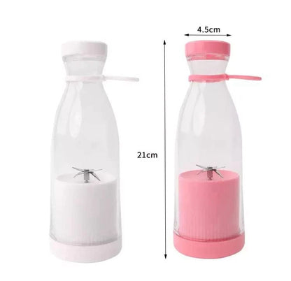 Blender portabil USB pentru smoothie si sucuri, mini mixer reincarcabil 420 ml roz
