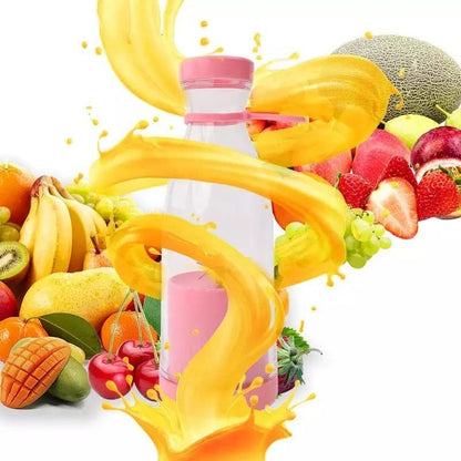 Blender portabil USB pentru smoothie si sucuri, mini mixer reincarcabil 420 ml roz