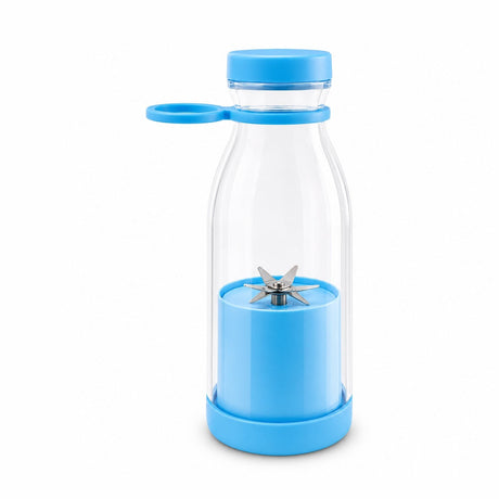 Blender portabil USB pentru smoothie si sucuri, mini mixer reincarcabil 420 ml albastru
