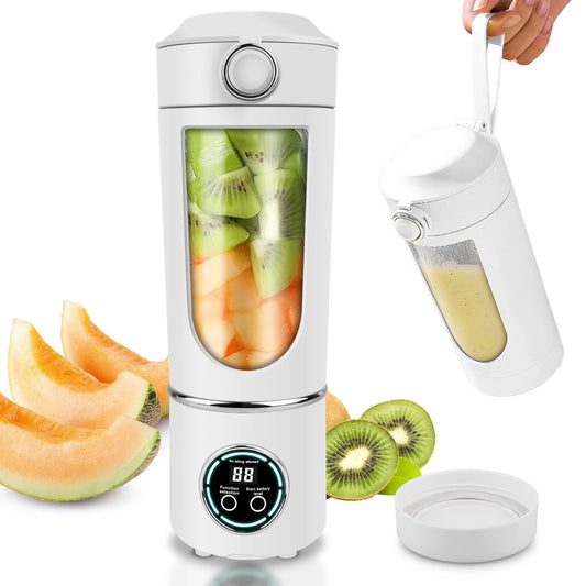 Blender portabil wireless 700ml cu 12 lame, 4 viteze si incarcare USB Type-C, alb