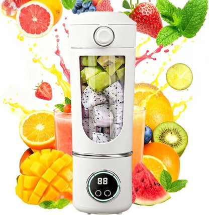Blender portabil wireless 700ml cu 12 lame, 4 viteze si incarcare USB Type-C, crem