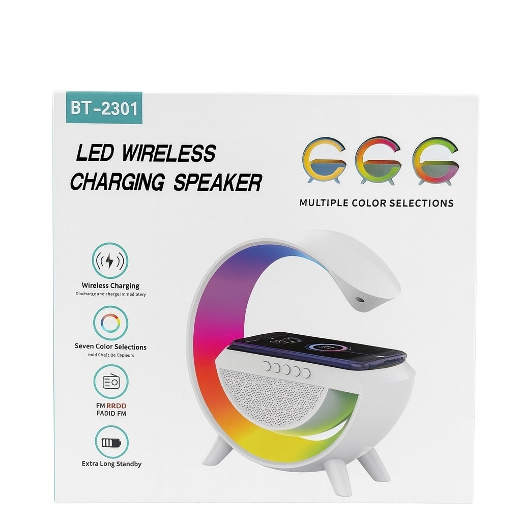 Boxa Bluetooth cu Incarcare Wireless si Lumina LED RGB, Stand Telefon, Model BT-2301