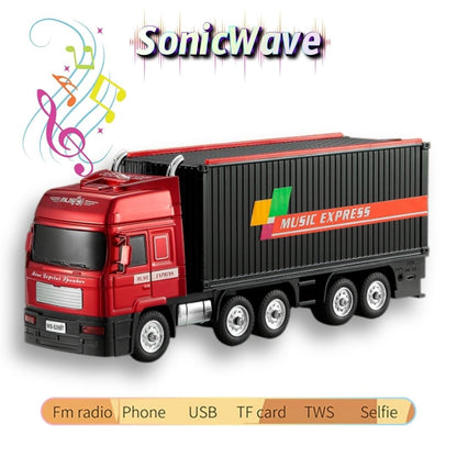 Boxă portabilă Bluetooth în formă de camion Music Express cu radio FM, USB, TF și funcție selfie, Negru