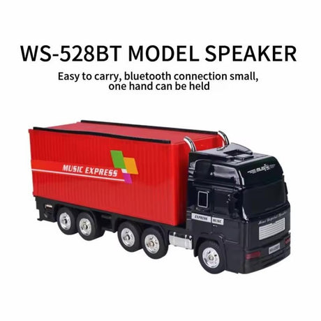 Boxă portabilă Bluetooth în formă de camion Music Express cu radio FM, USB, TF și funcție selfie, Rosu