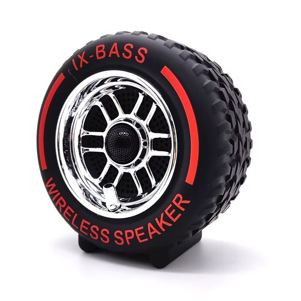 Boxă portabilă Bluetooth IX-BASS în formă de roată, TF, USB, FM, TWS, Rosu