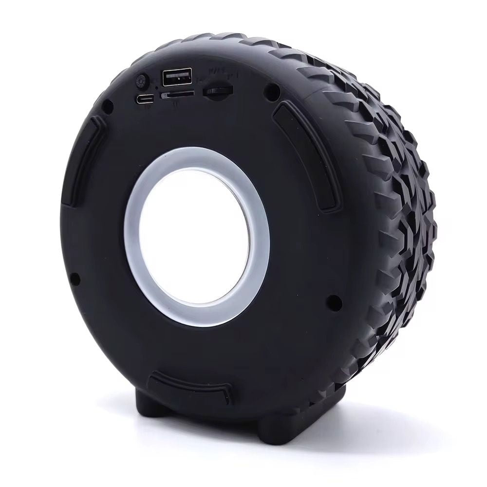 Boxă portabilă Bluetooth IX-BASS în formă de roată, TF, USB, FM, TWS, Albastru