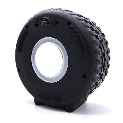 Boxă portabilă Bluetooth IX-BASS în formă de roată, TF, USB, FM, TWS, Albastru