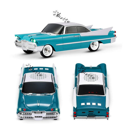 Boxa portabila Bluetooth masina retro, radio FM, USB, TF, AUX, LED, Type-C, verde
